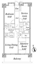 レーベンハイム朝霞ヒルズ 2SLDKの間取図画像