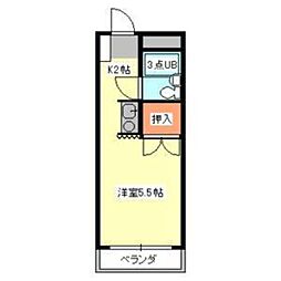 サンアベニュー東久留米 1Kの間取図画像
