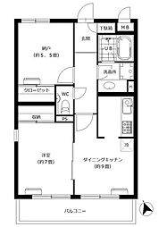ローズガーデン池尻 4階1SDKの間取り