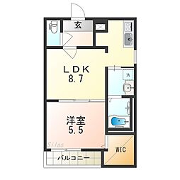 フジパレス住吉山之内2番館 1LDKの間取図画像