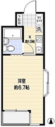 日神パレス戸塚 1Kの間取図画像