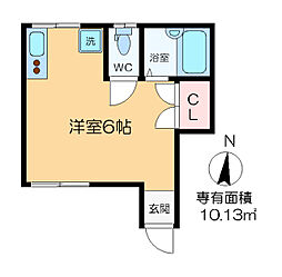 パインヒル11 ワンルームの間取図画像