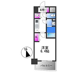 JR関西本線 平野駅 徒歩7分の賃貸マンション 2階1Kの間取り