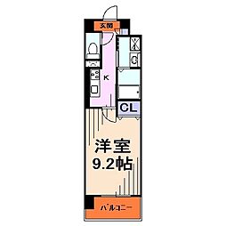 アレッサ仁志 1Kの間取図画像