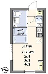 GRANDLIEF練馬 2階ワンルームの間取り