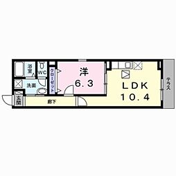 フレイムパークイースト 1LDKの間取図画像