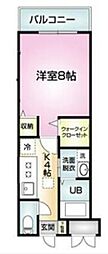 ファーストクラス白新町 1Kの間取図画像