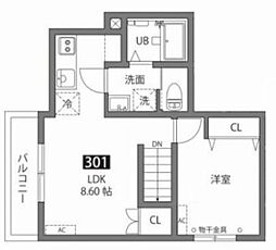 WALD 1LDKの間取図画像