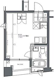 BPRレジデンス人形町 ワンルームの間取図画像