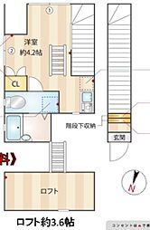 キーウェスト目白 ワンルームの間取図画像