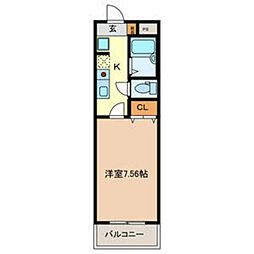 JCSOUTH志木2932 1Kの間取図画像