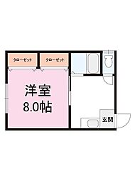 ドゥ・ラトゥール坂井 1Kの間取図画像