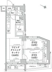 ティモーネプレミアム東十条 2階2LDKの間取り