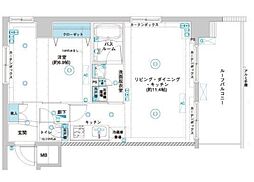 フェニックス横濱関内BAY GAIA 10階1LDKの間取り