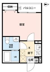 朝霞市三原3丁目アパート 1Kの間取図画像