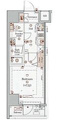 プレール・ドゥーク芝浦 1Kの間取図画像