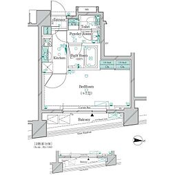 京急本線 大森町駅 徒歩3分の賃貸マンション 4階1Kの間取り