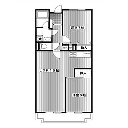 エミネンスあざみ野第2 2LDKの間取図画像