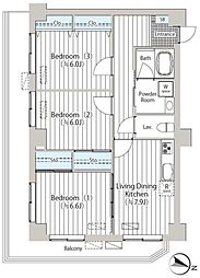 NJKマーキス小石川 2階3DKの間取り