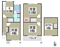 ニューファミリー北柏C棟 3Kの間取図画像
