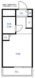 TOP西新井No.2 ワンルームの間取図画像