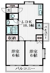 ブルジョン8 2LDKの間取図画像