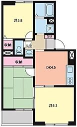 クリスタル岩槻 3DKの間取図画像