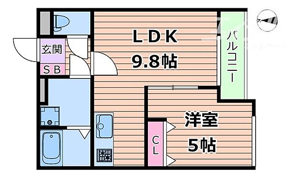 EIJU　吹田 ｜大阪府吹田市藤が丘町(賃貸アパート1LDK・3階・34.15㎡)の写真 その2