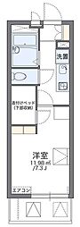 レオパレス中落合ヒルズ 2階1Kの間取り