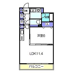 CORALREEF住吉 1LDKの間取図画像