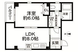 ラフィシア本所吾妻橋 3階1LDKの間取り