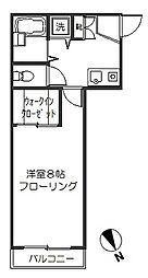 ドルチェ川崎 8階1Kの間取り