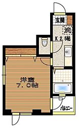 小石川ＹＳレジデンス 3階1Kの間取り