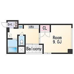 ヤマイチプラザ吹上 4階1Kの間取り