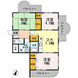 フォーラム北綾瀬 3DKの間取図画像