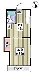 エルヴィータ上新井 2階1Kの間取り