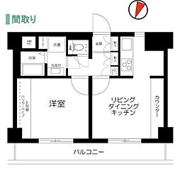 ライオンズプラザ横浜戸部 1LDKの間取図画像