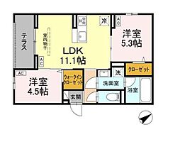 アイスフィルド相模原 2LDKの間取図画像