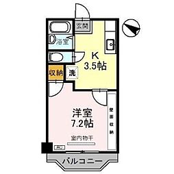 レディース金剛 1階1Kの間取り