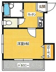 ルミエール高尾 1Kの間取図画像