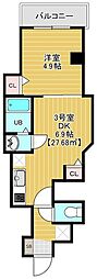 金太郎ヒルズ372 303 2DKの間取図画像