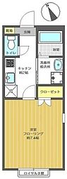 アールブラン 1階1Kの間取り