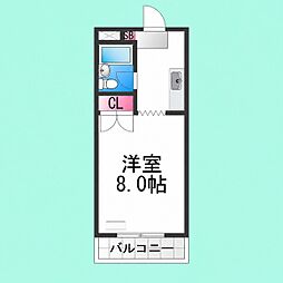 グルパ北庄 1Kの間取図画像