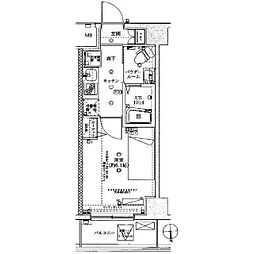 フェルクルールプレスト川崎アリビエ 4階1Kの間取り