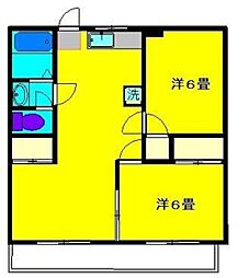 ハイネスSK 1階2LDKの間取り