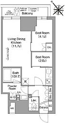 コンフォリア・リヴ東池袋 8階2LDKの間取り