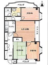 大宮ドミノマンション 3LDKの間取図画像