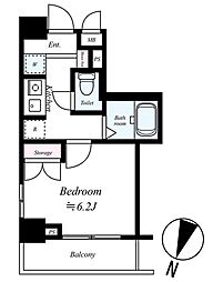 ヴェルステージ板橋本町II 8階1Kの間取り