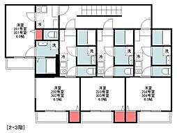 ラウレア北越谷II 2階1Kの間取り