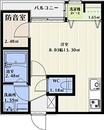 ＳＫリデンテIV 2階ワンルームの間取り